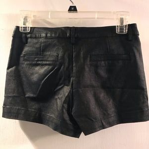 Black leather shorts